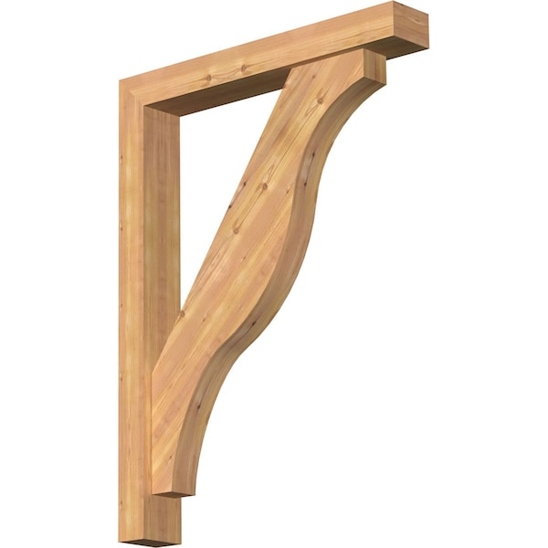 Ekena Millwork Funston Block Smooth Bracket w/ Offset Brace, Western Red Cedar, 5 1/2"W x 36"D x 48"H BKT0604X36X48FST05SWR - main